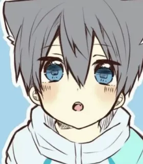 🎐 anime boy, cat ears, kawaii, cute, manga, sticker telegram sticker