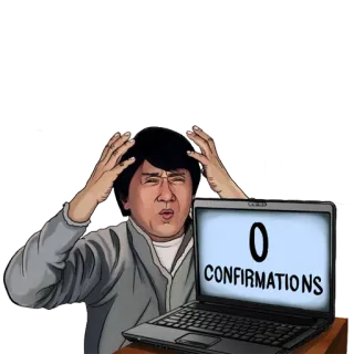 ⭕ 0 CONFIRMATIONS pegatina, confundido, confirmaciones, portátil, meme whatsapp sticker