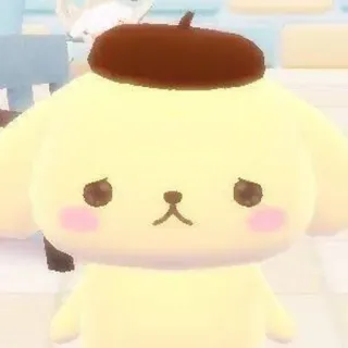 🙁 Pompompurin kreskówka, pies, Pompompurin, słodki, Sanrio telegram sticker