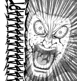 😨 raiva, grito, mangá, anime telegram sticker