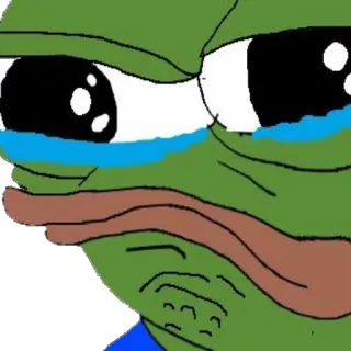 😭 Pepe the Frog ペペ, カエル, ミーム, 悲しい, 泣く telegram sticker
