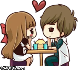 💑 @MHStickers amor, pareja, relación, lindo, dibujos animados whatsapp sticker