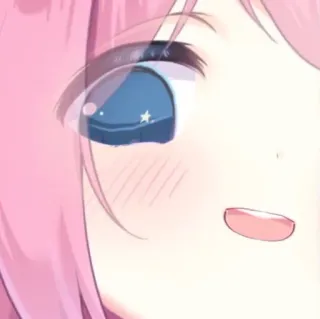 🤓 Anime, Lindo, Rosa, Chica, Ojos, Dibujos animados, Retrato whatsapp sticker