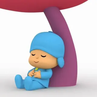 ☕️ Pocoyo cartoon, character, sleeping, cute, boy, children's television telegram sticker