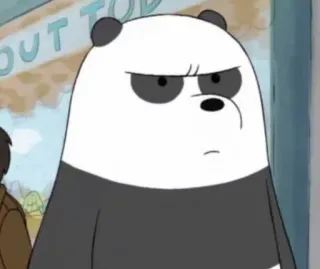 😑 Panda We Bare Bears Panda, We Bare Bears, Cartone animato, Orso, Arrabbiato, Carino telegram sticker