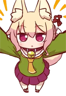😘 Anime, Renard, Mignon, Kawaii, Personnage, Oreilles d'animaux telegram sticker