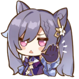 🚫 Keqing Genshin Impact Anime, Videojuego, Genshin Impact, Keqing, Lindo, Pegatina telegram sticker
