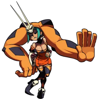 😤 Skullgirl Skullgirls jeu vidéo, jeu de combat, animé, crâne telegram sticker