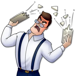 😡 Wut, Frustration, Cartoon, Business, Stress, Fehler telegram sticker