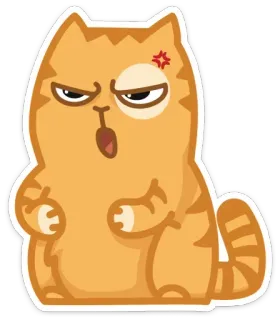 😤 gato, bravo, desenho animado, adesivo, expressão, fofo telegram sticker