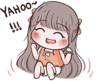 🤪 可愛い, 漫画, 女の子, 幸せ telegram sticker