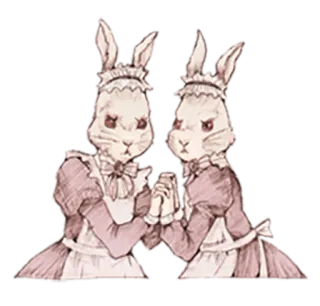😖 バニー, メイド, ウサギ, ドレス, 動物, 制服 telegram sticker