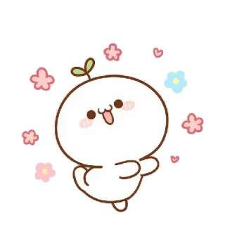 🍼 cute, kawaii, cartoon, animation, flowers, emoji, happy, plant whatsapp sticker