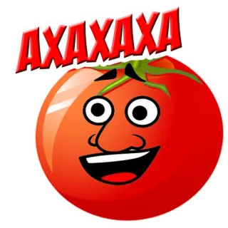 😀 AXAXAXA tomate, dibujos animados, divertido, emoji, fruta, verdura, humor telegram sticker