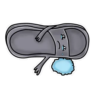 😭 凉鞋, 人字拖, 哭泣, 悲伤, 眼泪, 卡通, 贴纸 whatsapp sticker