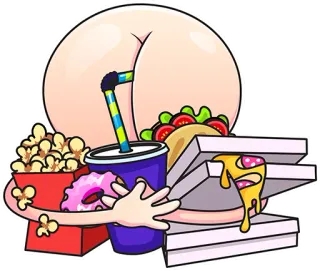 🌮 Po, Essen, Pizza, Popcorn, Donut, Getränk, Cartoon, Humor telegram sticker