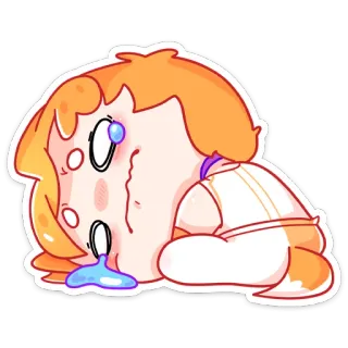😢 Hoạt hình, Buồn, Khóc, Bực bội, Nước mắt, Nhân vật whatsapp sticker