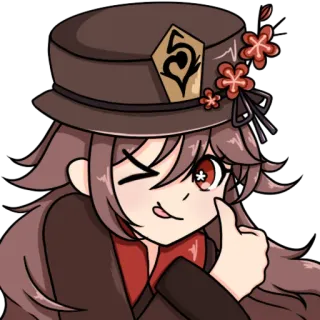 🌸 Hu Tao Genshin Impact Anime, Ragazza, Genshin Impact, Hu Tao, Gioco, Cappello, Carino telegram sticker