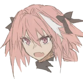 😡 Astolfo anime, manga, character, pink hair, angry telegram sticker