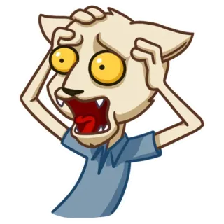 😳 cat, stressed, cartoon, animal, panic, worry telegram sticker