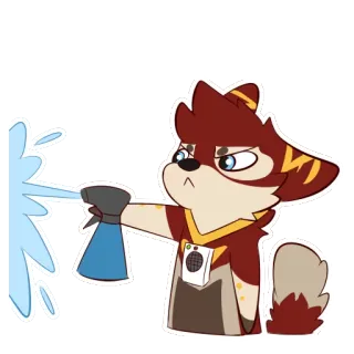 😒 Dibujo animado, Animal, Rociando, Agua, Perro, Lindo telegram sticker