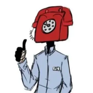 👍 P5 telefoon, cartoon, duim omhoog, rood, persoon telegram sticker