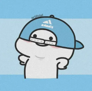 🌸 artificial cartoon, character, cute, animated, blue, white telegram sticker