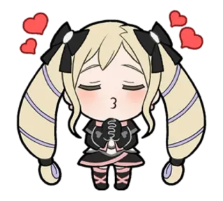 😘 kreskówka, anime, słodkie, serca telegram sticker