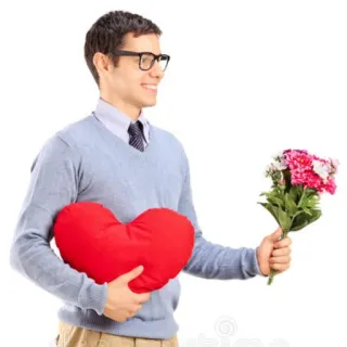 💖 man, heart, flowers, love, gift, romance, valentines day telegram sticker
