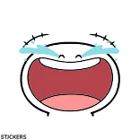 😃 Emoji, Pleurs, Rire, Sticker, Dessin animé, Expression whatsapp sticker