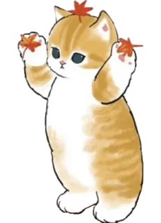 🍁 cat, kitten, autumn, leaves, cute, adorable telegram sticker