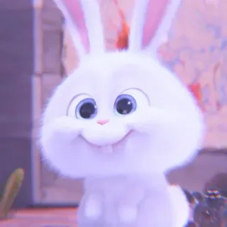 🐰 Snowball The Secret Life of Pets rabbit, bunny, white, cute, fluffy, animal, cartoon whatsapp sticker