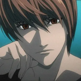 😈 Light Yagami Death Note Anime, Death Note, Light Yagami, Personaggio, Manga, Animazione Giapponese, Serio, Intellettuale telegram sticker