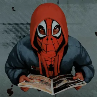 🏀 Spider-Man スーパーヒーロー, コミック, マスク, パーカー, 読書 telegram sticker