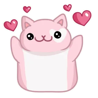 ❤️ แมว, สีชมพู, หัวใจ, น่ารัก, คาวาอิ, สติกเกอร์, สัตว์, การ์ตูน telegram sticker