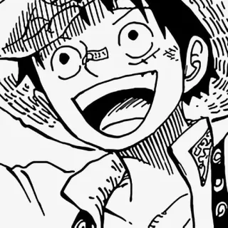 ➖ Luffy One Piece Anime, Manga, One Piece, Luffy, Dessin animé, Souriant, Personnage telegram sticker