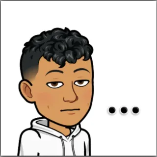 😑 ... Bitmoji, อวตาร, การ์ตูน, ตา, ผม telegram sticker