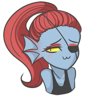 ☺️ Undyne Undertale poisson, animé, jeu vidéo, dessin animé, fanart telegram sticker