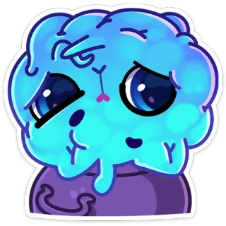☹️ baba, lindo, azul, monstruo, dibujo animado, pegatina, mancha telegram sticker