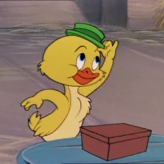 😌 cartoon, duck, hat, cute, animal telegram sticker
