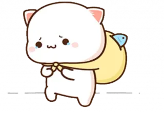 😢 chat, triste, pleurs, poisson, mignon, animal whatsapp sticker