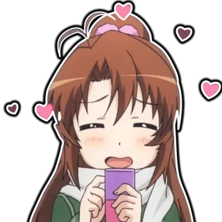 😍 Anime, Kartun, Kawaii, Lucu, Gadis, Hati, Cinta, Telepon, Karakter kartun, Animasi telegram sticker