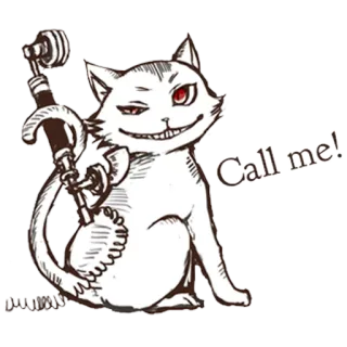 😁 Call me! cat, telephone, call, animal, cartoon telegram sticker