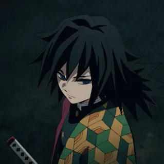 🌊 Giyu Tomioka Demon Slayer アニメ, 鬼滅の刃, 冨岡義勇, 刀, キャラクター whatsapp sticker