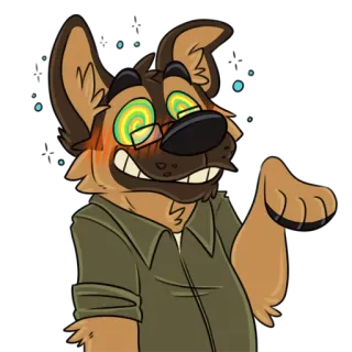🍺 hund, cartoon, fell, brille, hypnotisiert, tier, süß telegram sticker