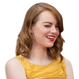 😏 Emma Stone atriz, celebridade, piscadela, retrato telegram sticker