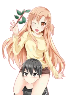 👫 Asuna Yuuki Sword Art Online Anime, Sword Art Online, Asuna, Kirito, Personaje, Kawaii telegram sticker