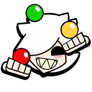 🎭 Colette Brawl Stars gioco, cartone animato, cattivo, sorrisetto, Colette telegram sticker