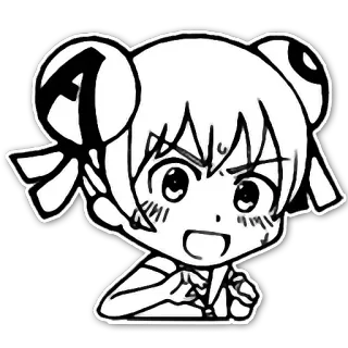 😦 Anime, Manga, Mädchen, Charakter, Sticker, Cartoon, Chibi, Illustration telegram sticker