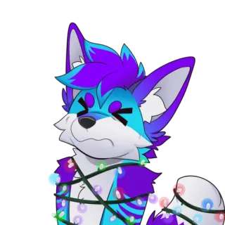 😣 zorro, luces, enredado, festivo, dibujos animados telegram sticker
